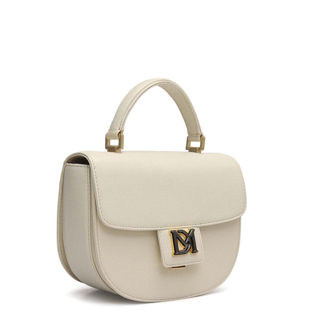 Small Franzy Leather Satchel - Marshmallow