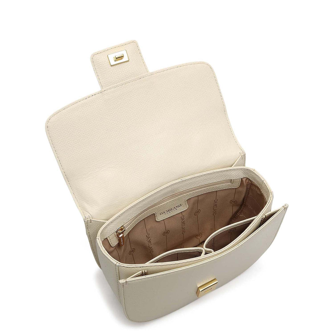 Small Franzy Leather Satchel - Marshmallow