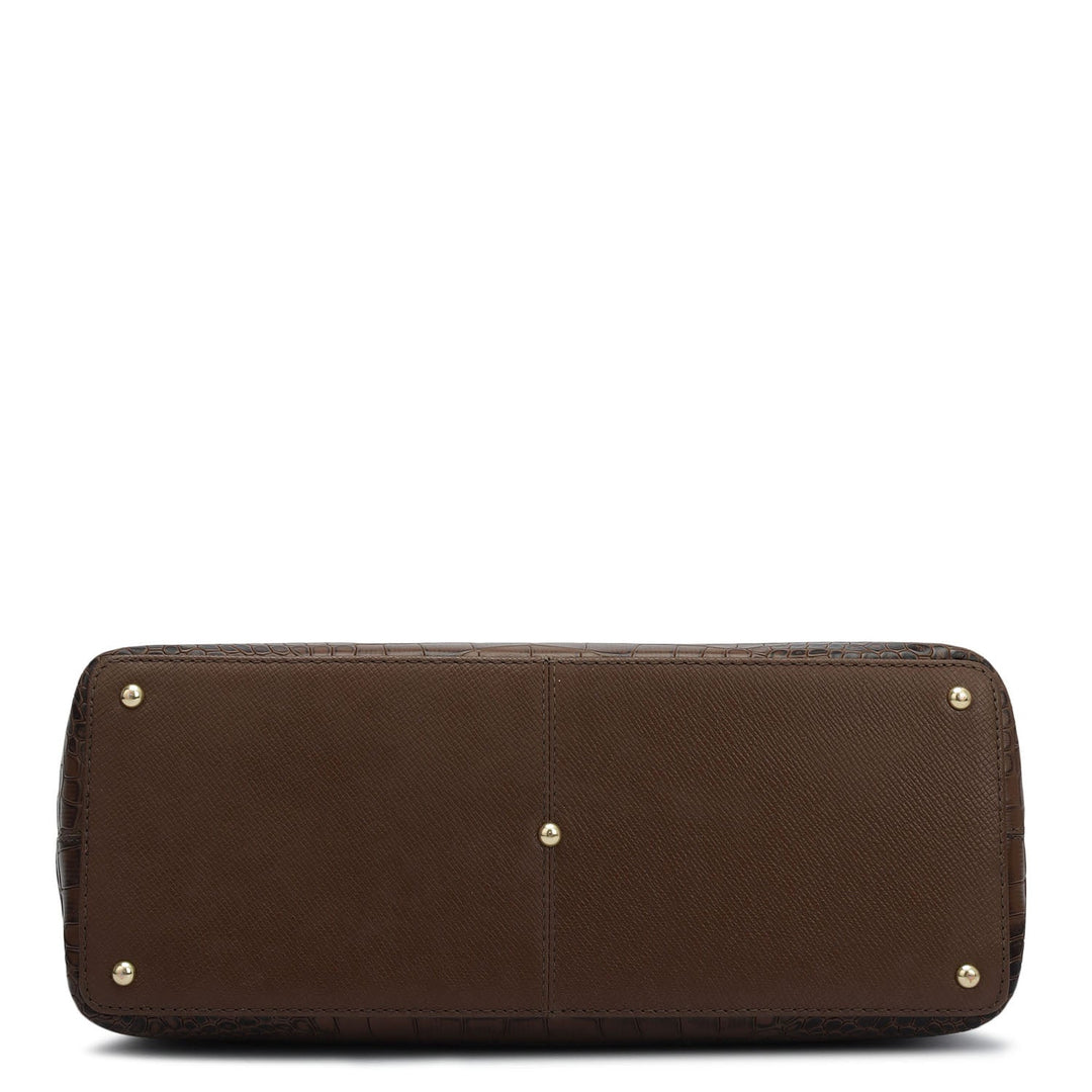 Medium Croco Franzy Leather Satchel - Date