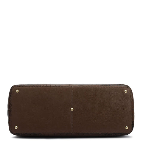 Medium Croco Franzy Leather Satchel - Date