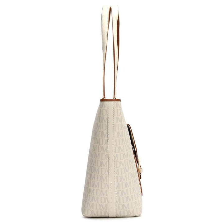 Large Monogram Leather Tote - Marshmallow