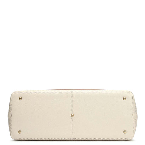 Large Monogram Leather Tote - Marshmallow