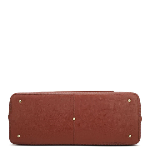 Large Monogram Franzy Leather Tote - Brick