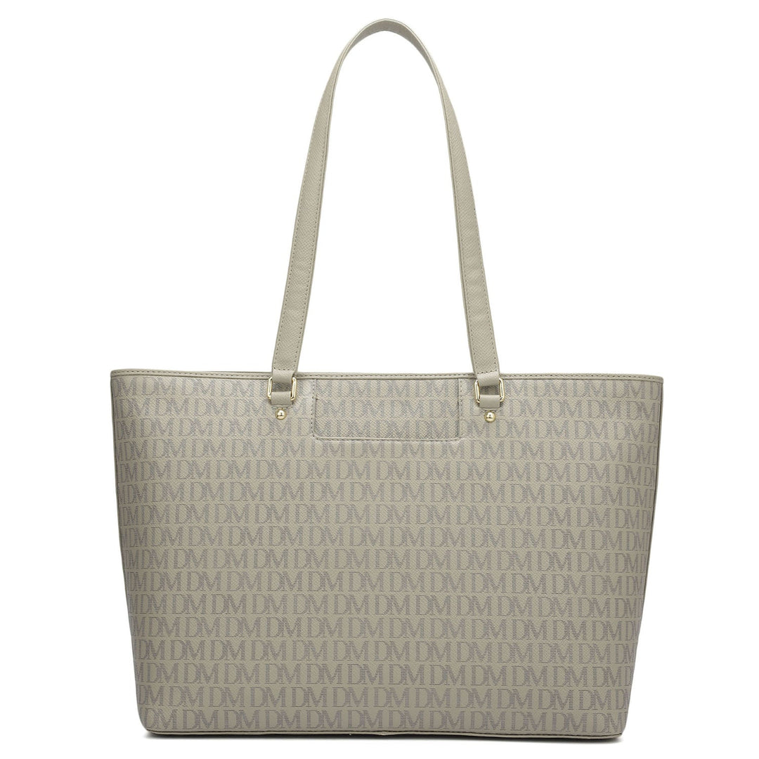 Large Monogram Franzy Leather Tote - Chalk