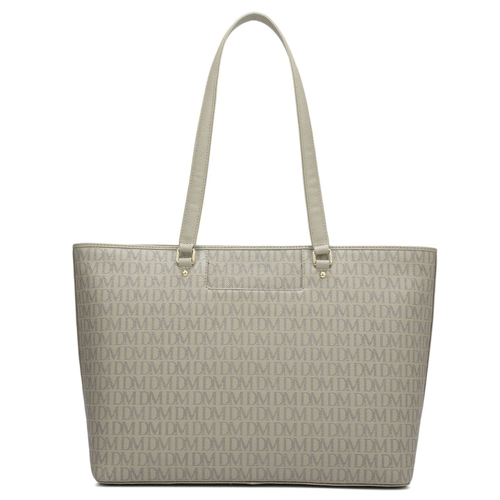 Large Monogram Franzy Leather Tote - Chalk