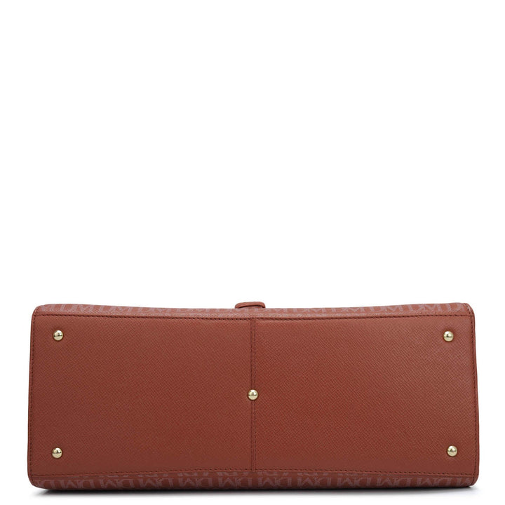 Medium Monogram Franzy Leather Satchel - Brick