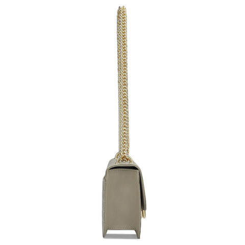 Small Monogram Leather Shoulder Bag - Chalk