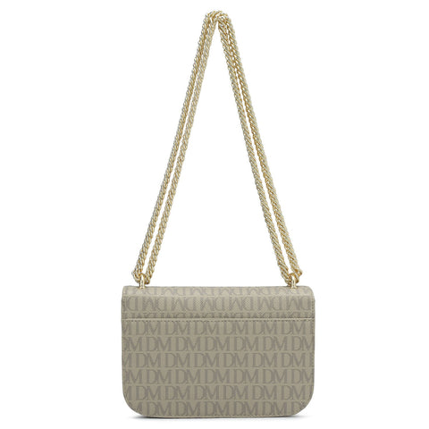 Small Monogram Leather Shoulder Bag - Chalk