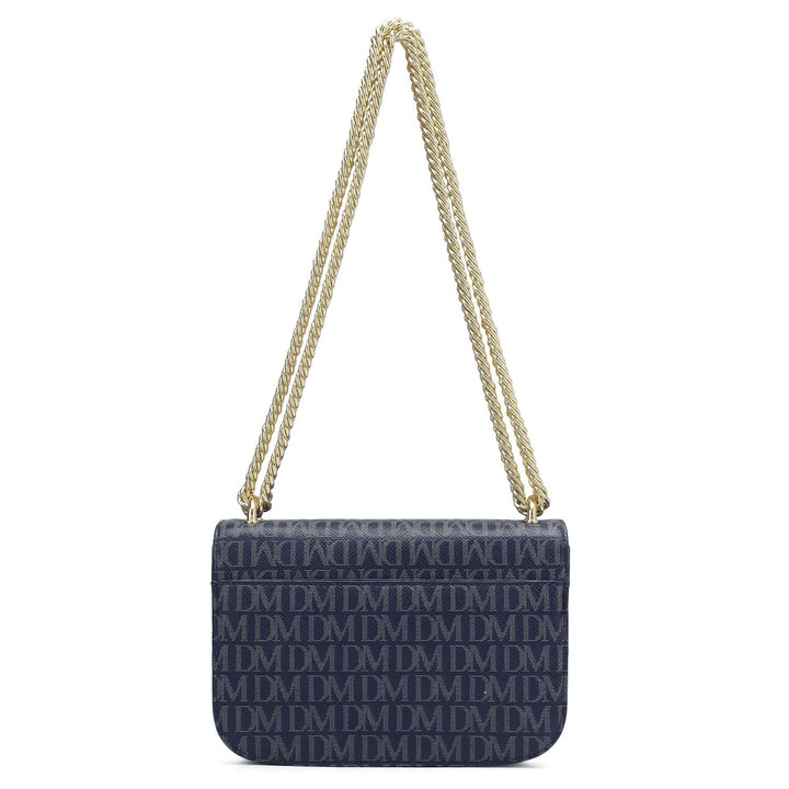 Small Monogram Leather Shoulder Bag - Ink Blue