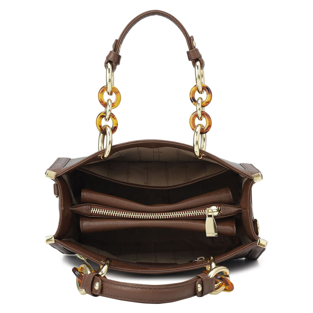 Small Croco Franzy Leather Satchel - Date