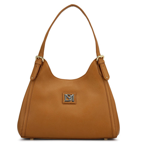 Medium Wax Leather Hobo - Caramel