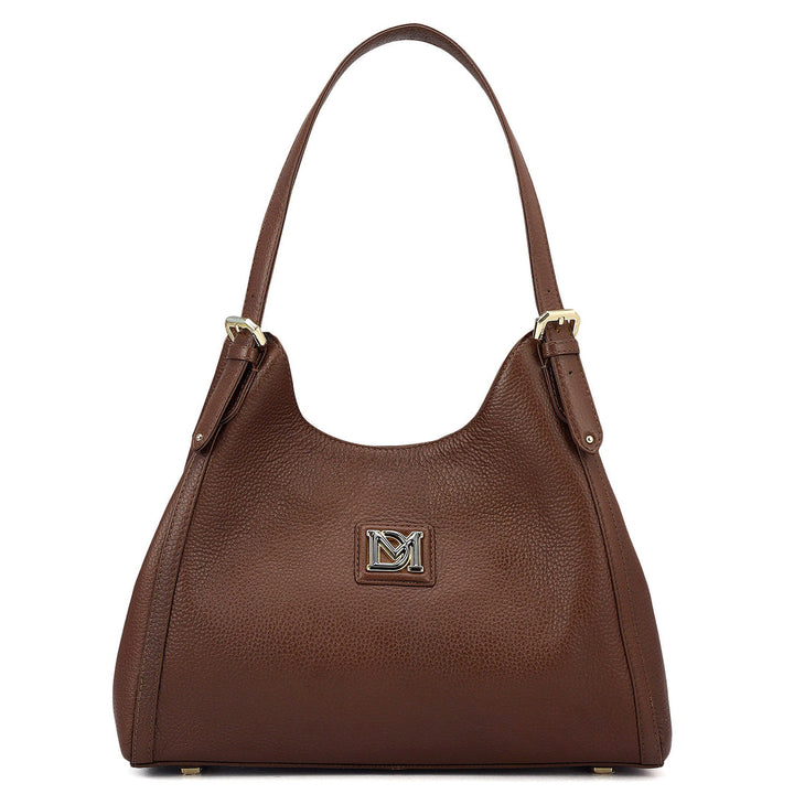 Medium Wax Leather Hobo - Espresso