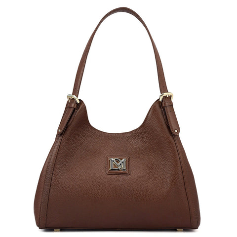 Medium Wax Leather Hobo - Espresso