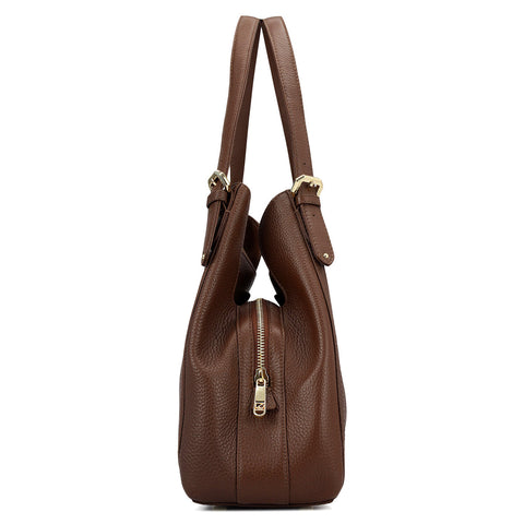 Medium Wax Leather Hobo - Espresso