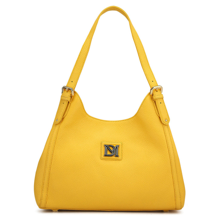 Medium Wax Leather Hobo - Mimosa