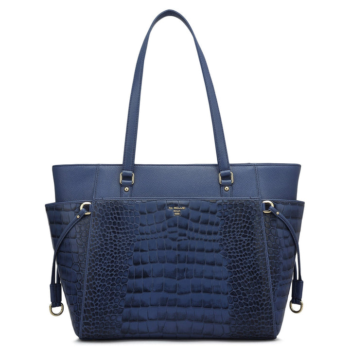 Medium Croco Franzy Leather Shoulder Bag - Stardust