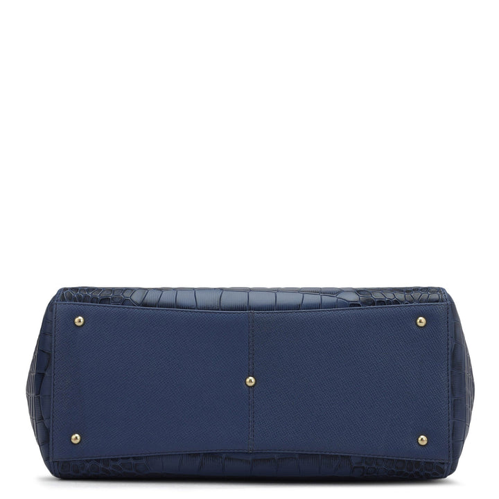 Medium Croco Franzy Leather Shoulder Bag - Stardust