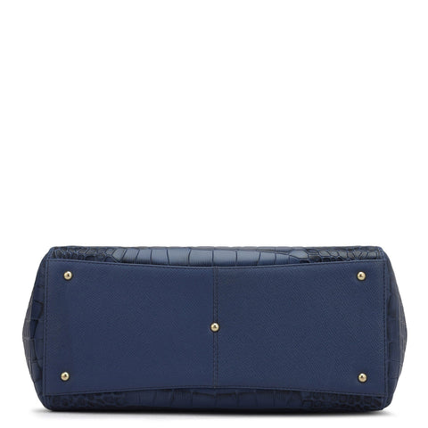 Medium Croco Franzy Leather Shoulder Bag - Stardust