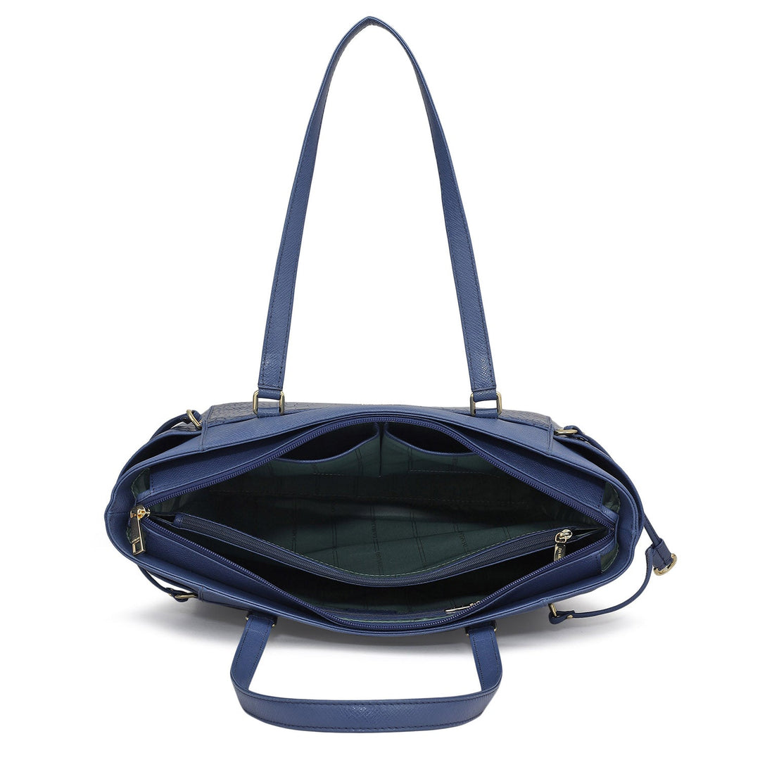 Medium Croco Franzy Leather Shoulder Bag - Stardust