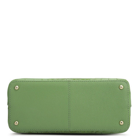 Small Croco Franzy Leather Sling - Kiwi