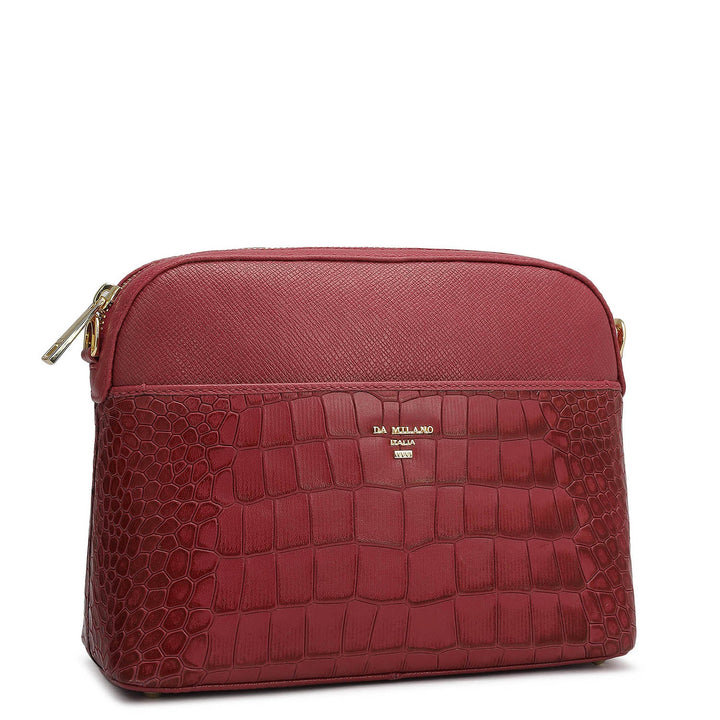 Small Croco Franzy Leather Sling - Plumberry