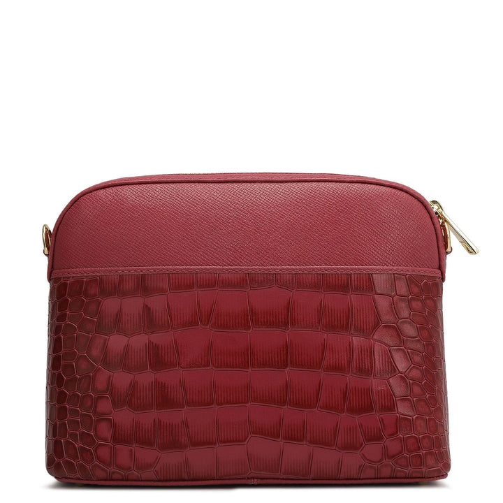 Small Croco Franzy Leather Sling - Plumberry