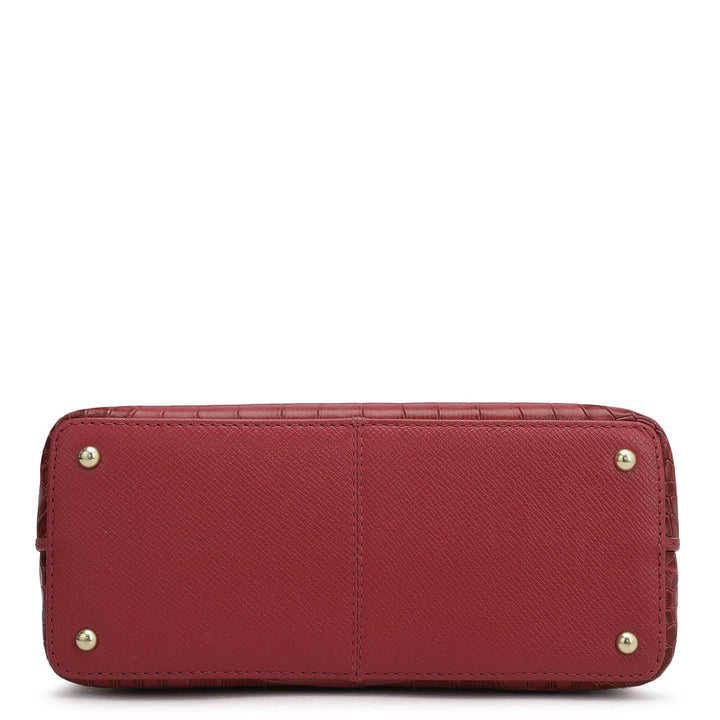 Small Croco Franzy Leather Sling - Plumberry