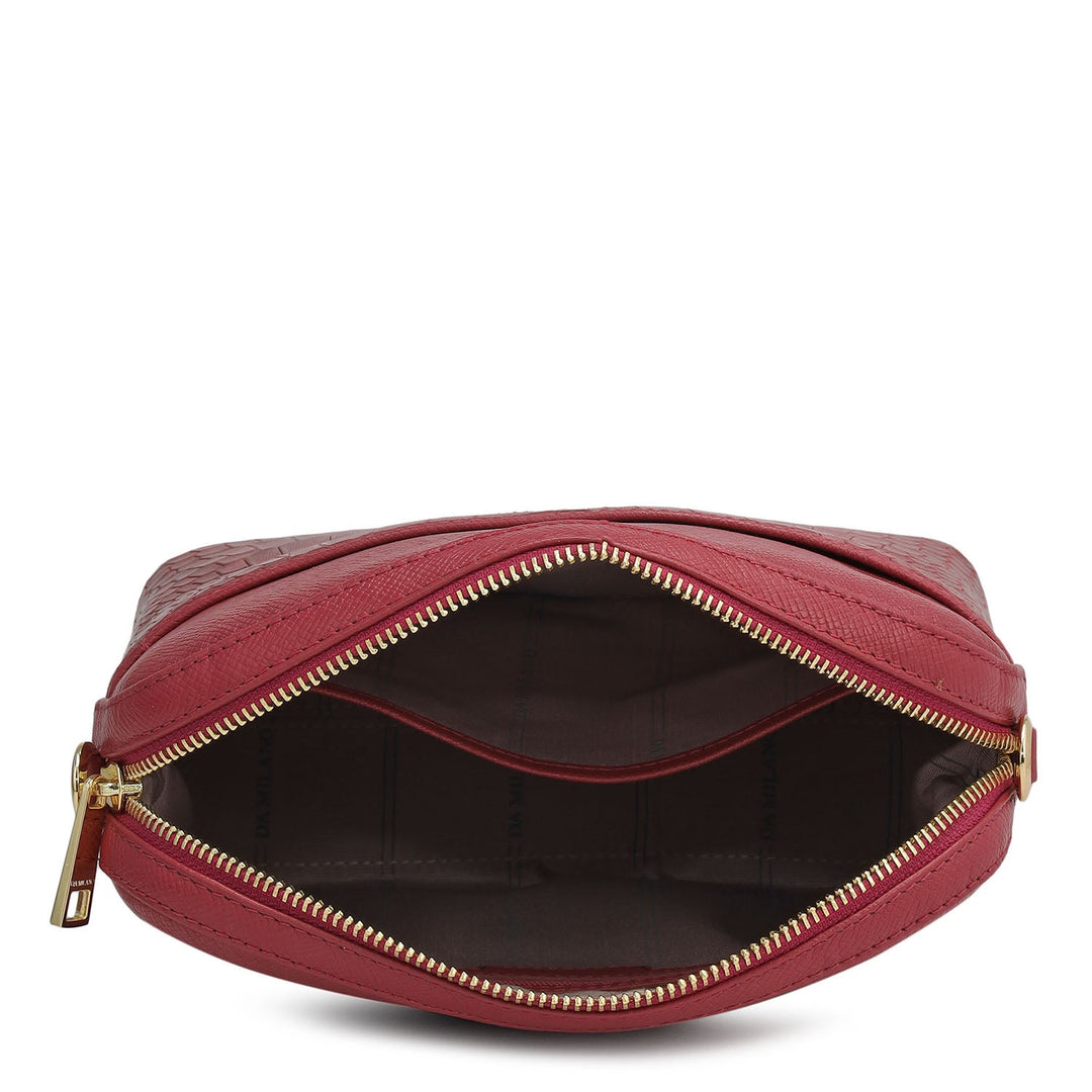 Small Croco Franzy Leather Sling - Plumberry