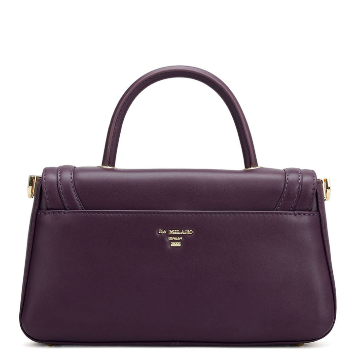 Small Plain Leather Satchel - Grapevine
