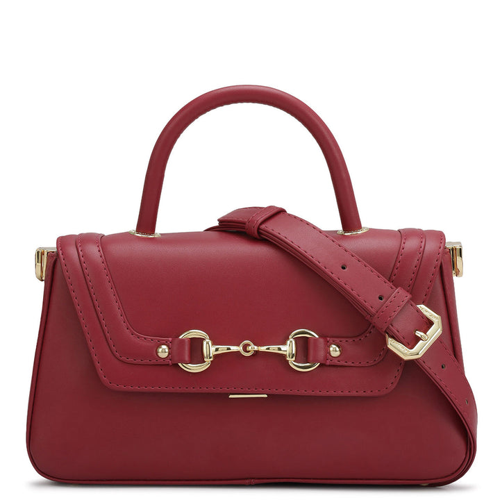 Small Plain Leather Satchel - Plumberry
