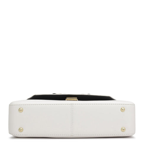 Small Plain Leather Satchel - Snow