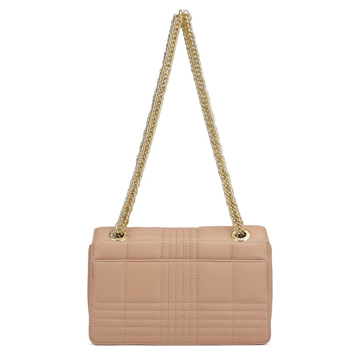 Small Wax Stripe Leather Shoulder Bag - Feather