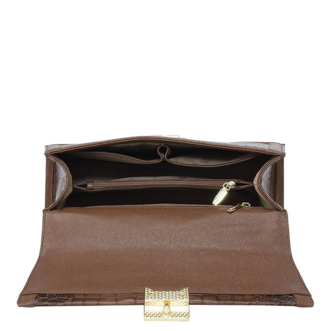 Medium Croco Franzy Leather Satchel - Date