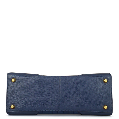 Medium Croco Franzy Leather Satchel - Stardust