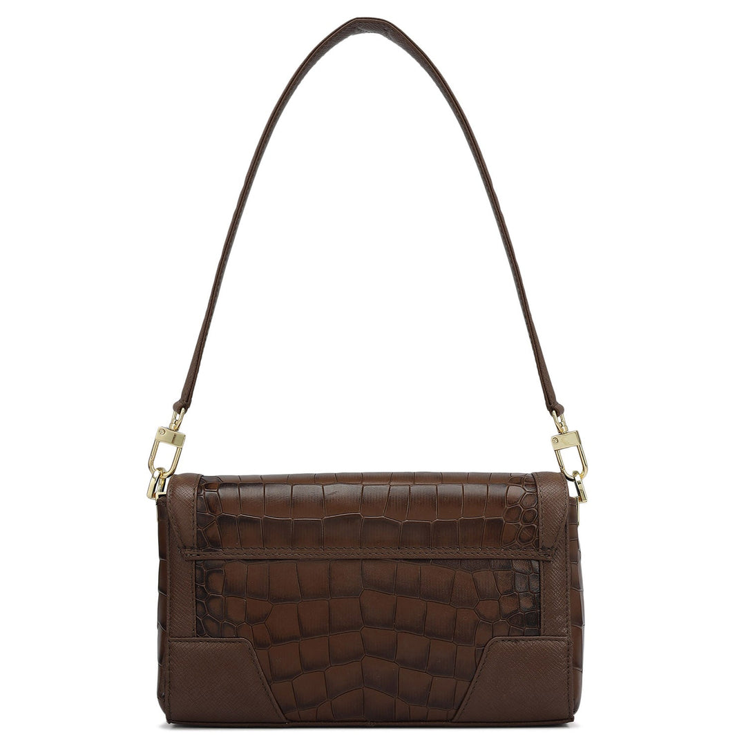 Small Croco Franzy Leather Baguette  - Date