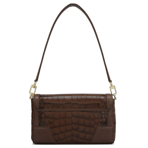 Small Croco Franzy Leather Baguette  - Date