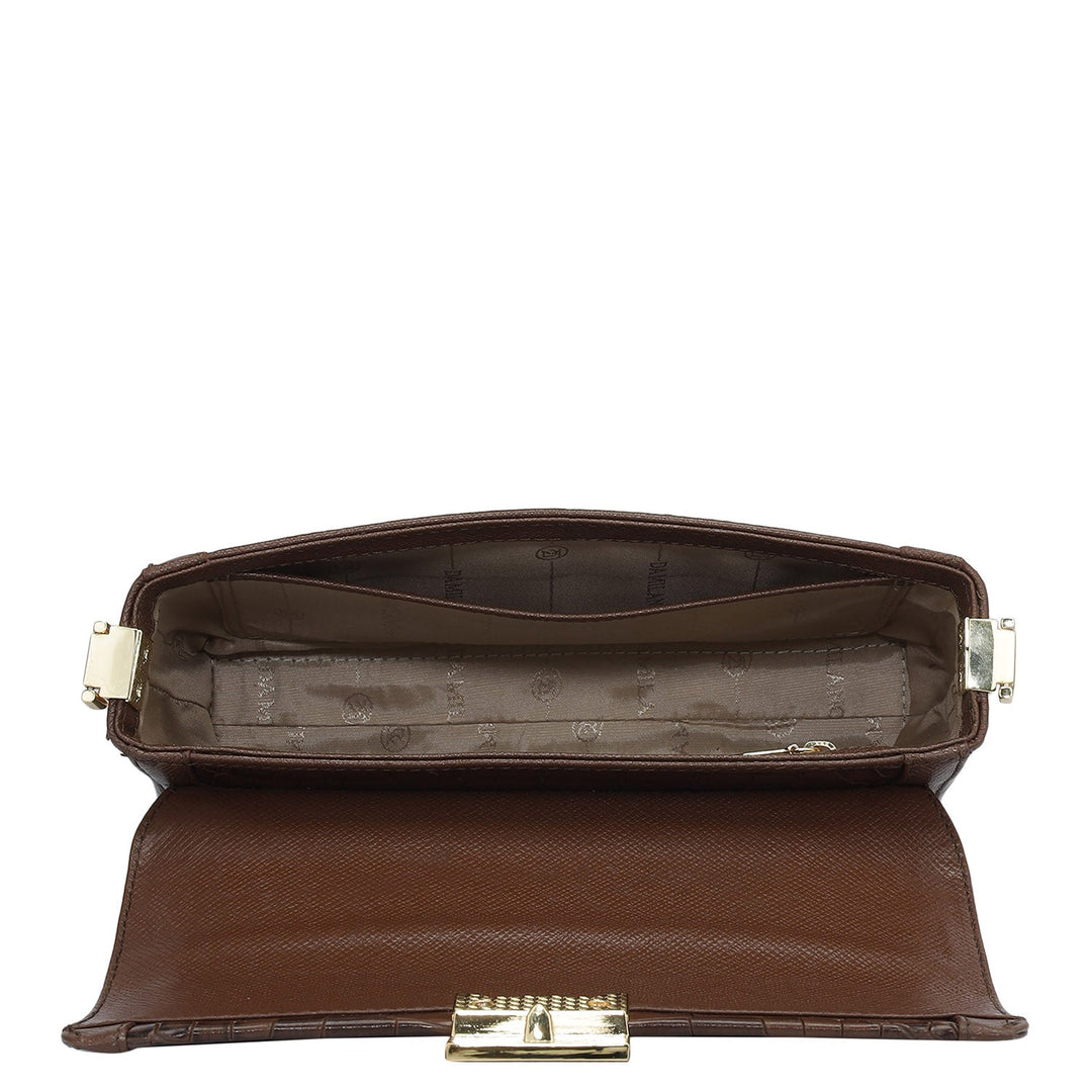 Small Croco Franzy Leather Baguette  - Date