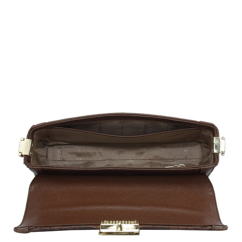 Small Croco Franzy Leather Baguette  - Date