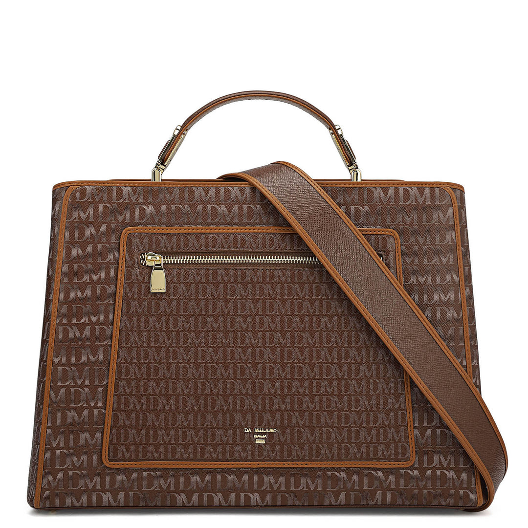 Medium Monogram Leather Book Tote   - Date