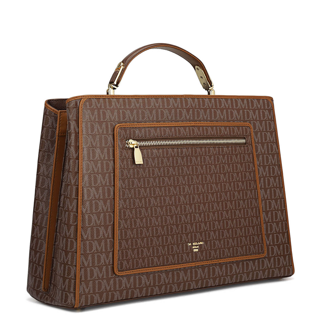 Medium Monogram Leather Book Tote   - Date