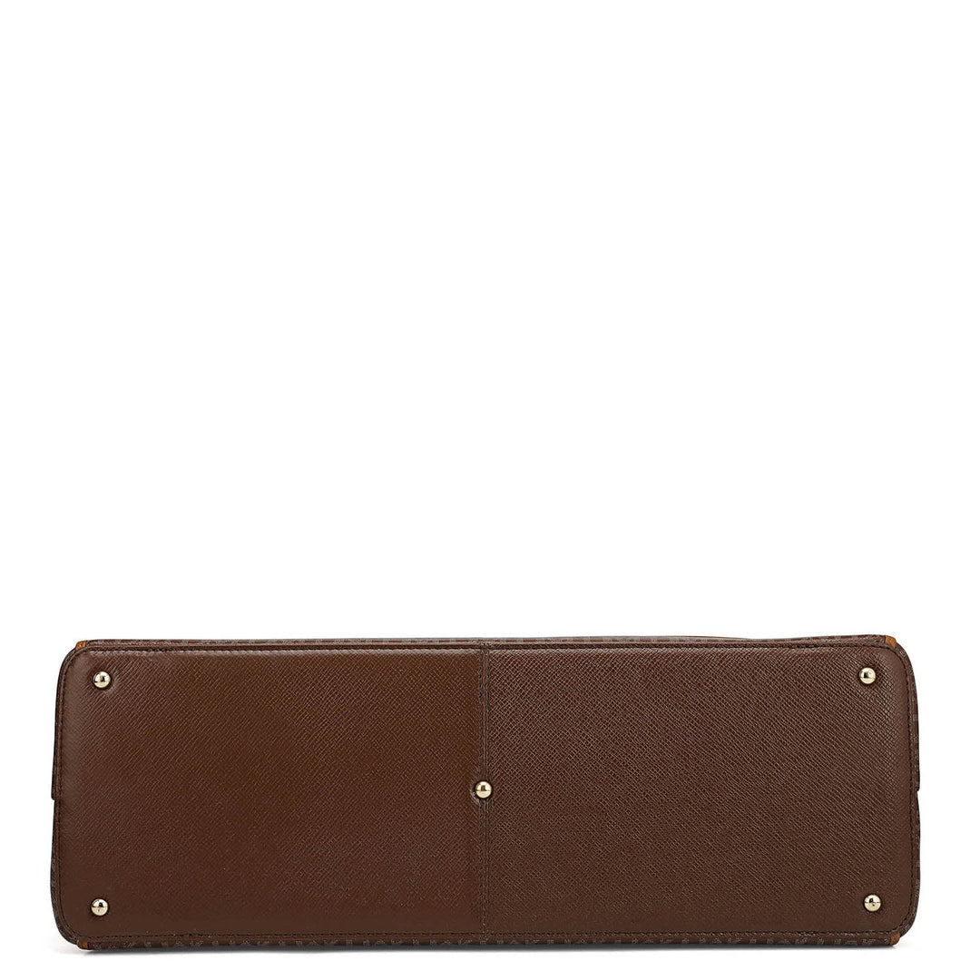 Medium Monogram Leather Book Tote   - Date