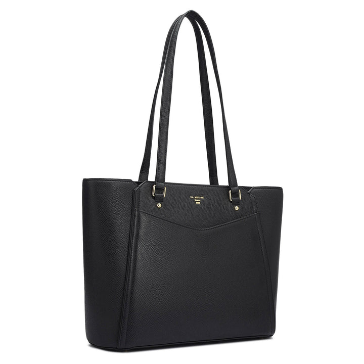 Small Franzy Leather Tote - Black