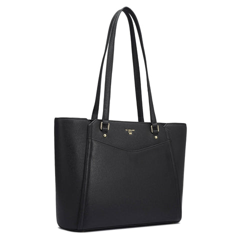 Small Franzy Leather Tote - Black