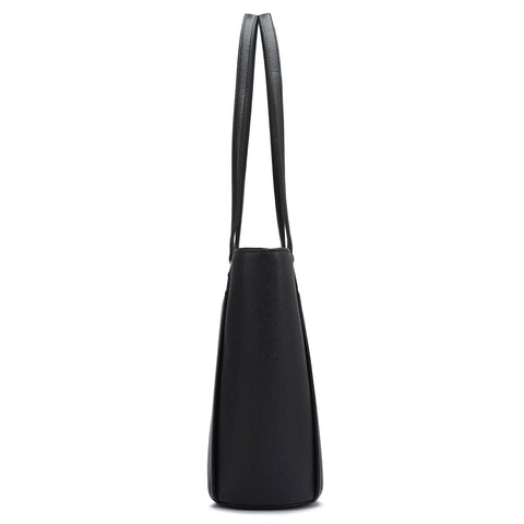 Small Franzy Leather Tote - Black