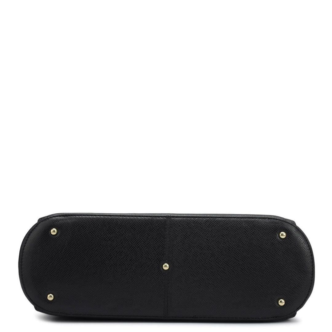 Small Franzy Leather Tote - Black