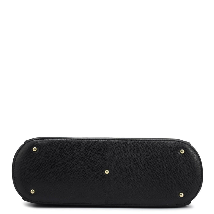 Small Franzy Leather Tote - Black