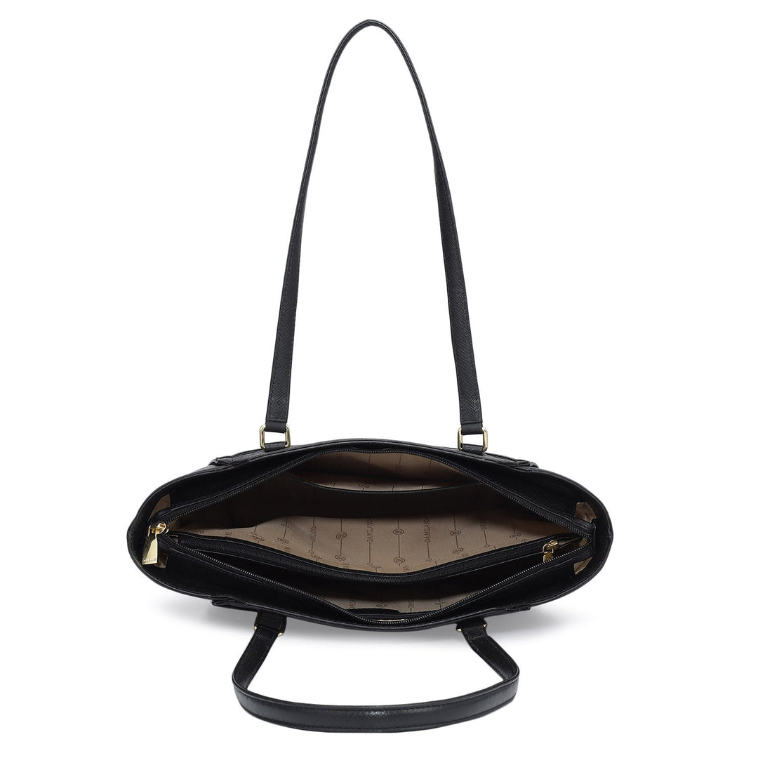 Small Franzy Leather Tote - Black