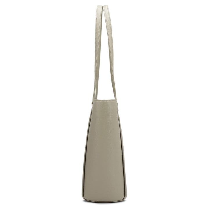 Small Franzy Leather Tote - Chalk