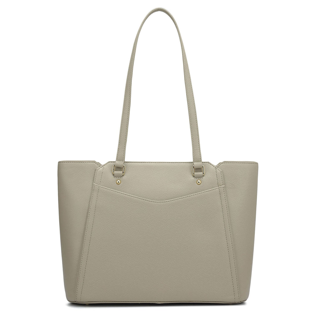 Small Franzy Leather Tote - Chalk