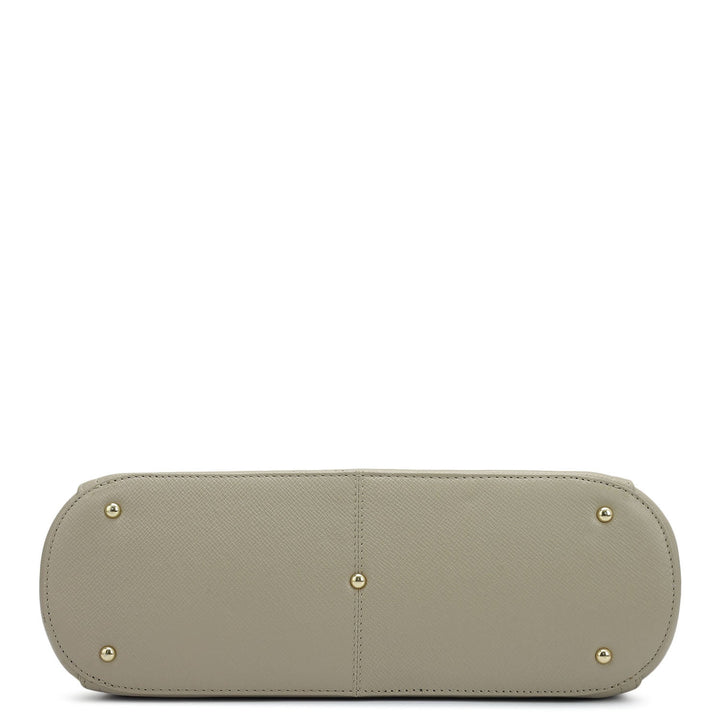 Small Franzy Leather Tote - Chalk